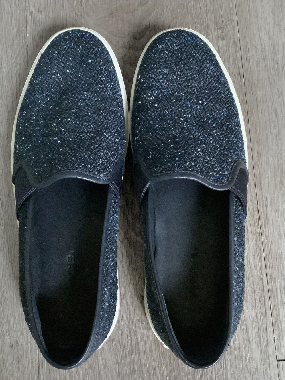 Vince Blair Slip-On Women's Sneakers in Navy Tweed with White Sole 5.5M - Picture 3 of 3
